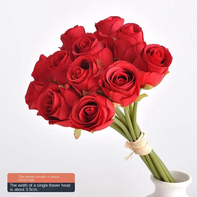 12 kézi műrózsa rügyek hamis virágok esküvői otthoni dekoráció esküvői rózsák Nappali dekorációs díszek