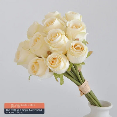 12 kézi műrózsa rügyek hamis virágok esküvői otthoni dekoráció esküvői rózsák Nappali dekorációs díszek