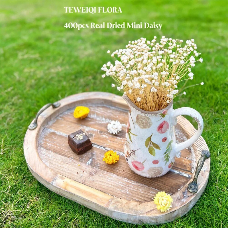 200db natúr szárított virágok brazil kis csillag százszorszép dekoratív mini kamilla csokor esküvői virágkötészeti lakberendezés