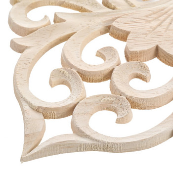 1 τεμ άβαφο Σκαλιστά διακοσμητικά αυτοκόλλητα ξύλο Ευρωπαϊκό απλικέ ξύλου φτιαγμένο με ένθετο σε γραμμή ξύλου για γωνίες επίπλων ντουλαπιών