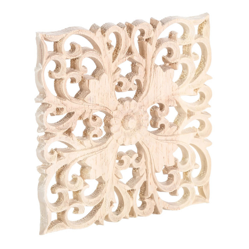 1 kom. neobojeno Rezbarene ukrasne naljepnice drvo Europska drvena aplikacija izrađena s umetkom od drvene linije za kutove ormarića