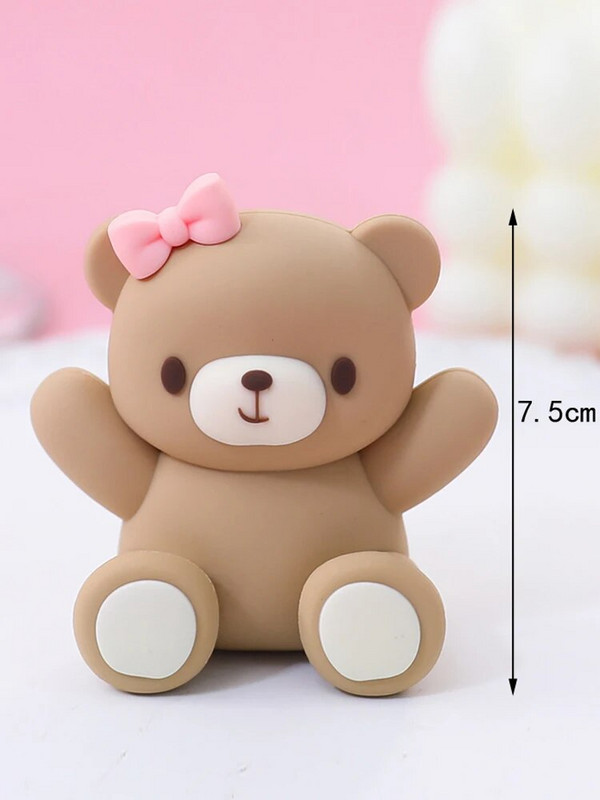 Multifilmi koogikaunistus Roosa Sinine karu beebinukk poisstüdruk Palju õnne 1. sünnipäevaks koogitops Sugu paljastab beebiõhtu autokaunistused