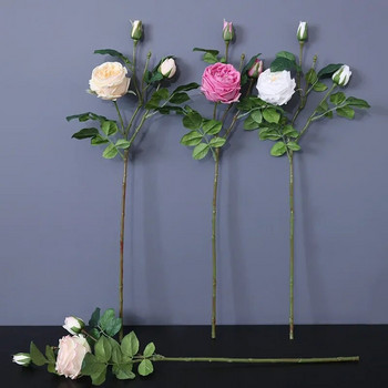Artificial Flower Moisturizing 3 Roses Bouquet Hotel Floral Living Room Στολίδι τεχνητού λουλουδιού