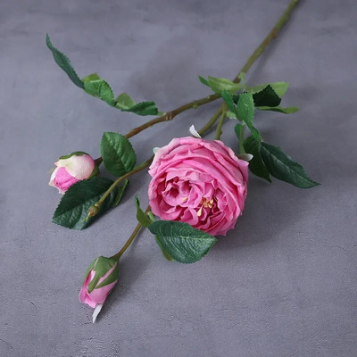 Artificial Flower Moisturizing 3 Roses Bouquet Hotel Floral Living Room Στολίδι τεχνητού λουλουδιού