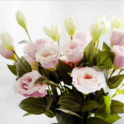 70 cm kolmiknärvi lisianthus Euroopa kunstlik roosilill pulmade kaunistamiseks Pehmed kodukaunistused võltslilled