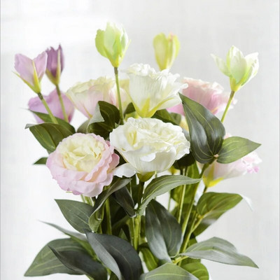 70 cm kolmiknärvi lisianthus Euroopa kunstlik roosilill pulmade kaunistamiseks Pehmed kodukaunistused võltslilled