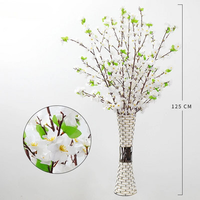 Umjetne grane cvjetova trešnje, svileni proljetni buket cvjetova breskve, lažne stabljike cvijeća za vjenčanje, kućni DIY ukrasi
