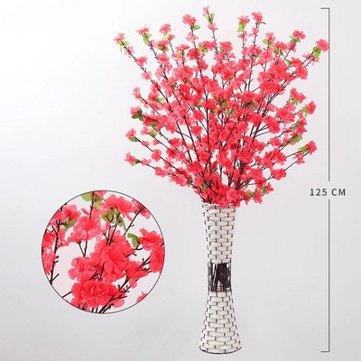 Umjetne grane cvjetova trešnje, svileni proljetni buket cvjetova breskve, lažne stabljike cvijeća za vjenčanje, kućni DIY ukrasi