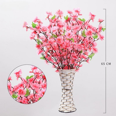 Umjetne grane cvjetova trešnje, svileni proljetni buket cvjetova breskve, lažne stabljike cvijeća za vjenčanje, kućni DIY ukrasi