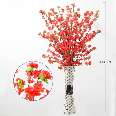 Umjetne grane cvjetova trešnje, svileni proljetni buket cvjetova breskve, lažne stabljike cvijeća za vjenčanje, kućni DIY ukrasi