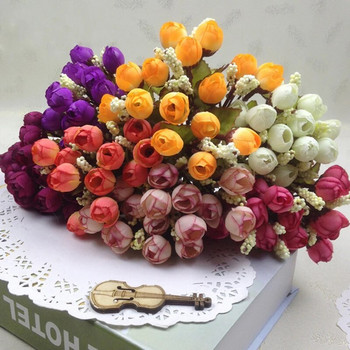 Φθινοπωρινό 15 κεφάλια/μπουκέτο μικρό μπουμπούκι τριαντάφυλλα βράκτο προσομοίωση λουλούδια μεταξωτό τριαντάφυλλο διακοσμητικά λουλούδια Διακοσμητικά σπιτιού για γάμο 24cm