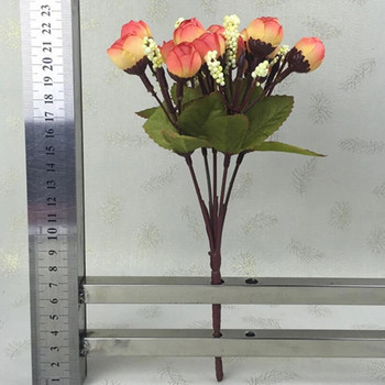 Φθινοπωρινό 15 κεφάλια/μπουκέτο μικρό μπουμπούκι τριαντάφυλλα βράκτο προσομοίωση λουλούδια μεταξωτό τριαντάφυλλο διακοσμητικά λουλούδια Διακοσμητικά σπιτιού για γάμο 24cm