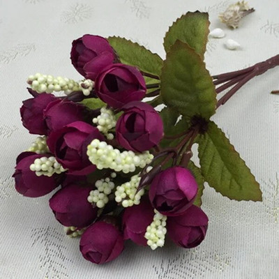 Toamna 15 capete/buchet trandafiri boboci mici bractee flori de simulare trandafir de matase Flori decorative Decoratiuni pentru casa pentru nunta 24CM