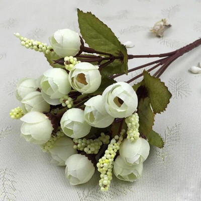 Toamna 15 capete/buchet trandafiri boboci mici bractee flori de simulare trandafir de matase Flori decorative Decoratiuni pentru casa pentru nunta 24CM