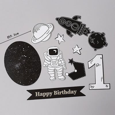 Dekorácia na ozdobu na tortu, astronaut, vesmírny chlapec, narodeninové dekorácie, UFO, detská dekorácia, ozdoba na tortu, dezert, detská sprcha, DIY dekorácia, časť