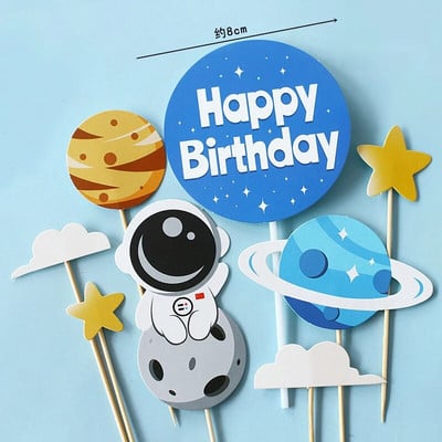 Dekorácia na ozdobu na tortu, astronaut, vesmírny chlapec, narodeninové dekorácie, UFO, detská dekorácia, ozdoba na tortu, dezert, detská sprcha, DIY dekorácia, časť