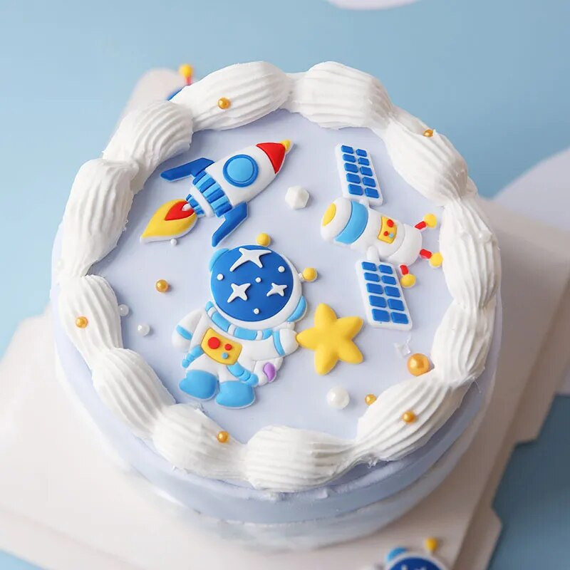 Dekorácia na ozdobu na tortu, astronaut, vesmírny chlapec, narodeninové dekorácie, UFO, detská dekorácia, ozdoba na tortu, dezert, detská sprcha, DIY dekorácia, časť