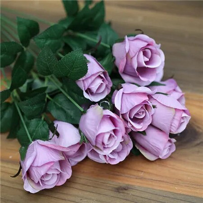 12 capete Trandafiri artificiali eleganti, ciorchine de flori, flori de matase simulate, buchet de mana de mireasa, petrecere, decor de nunta, trandafir floral