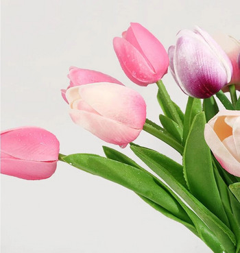 Μπουκέτο τουλίπας Τεχνητό λουλούδι Fake Flower Πραγματική πινελιά για διακόσμηση σπιτιού γάμου
