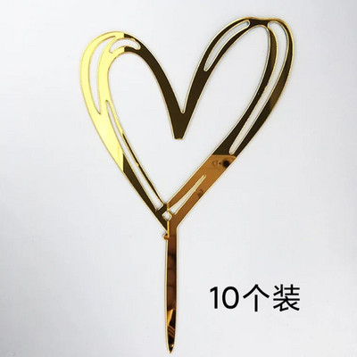 10 tk. Happy Birthday Cake Pealkiri Roosa Kuld Akrüül Tordikatted Baby Shower Tordi Sünnipäevapeo Tordi Lipu Kaunistused 10x15cm