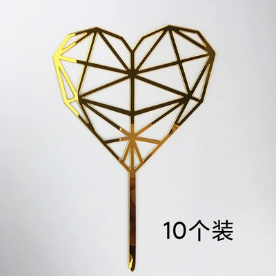 10 tk. Happy Birthday Cake Pealkiri Roosa Kuld Akrüül Tordikatted Baby Shower Tordi Sünnipäevapeo Tordi Lipu Kaunistused 10x15cm