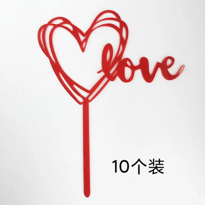 10 tk. Happy Birthday Cake Pealkiri Roosa Kuld Akrüül Tordikatted Baby Shower Tordi Sünnipäevapeo Tordi Lipu Kaunistused 10x15cm