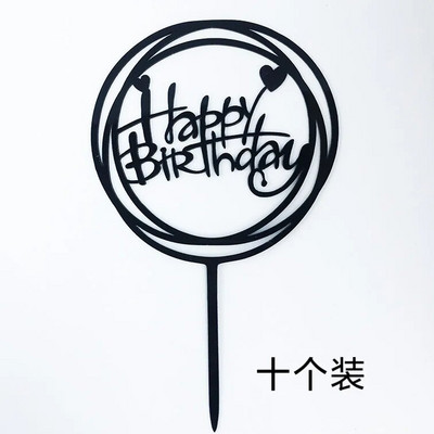 10 tk. Happy Birthday Cake Pealkiri Roosa Kuld Akrüül Tordikatted Baby Shower Tordi Sünnipäevapeo Tordi Lipu Kaunistused 10x15cm