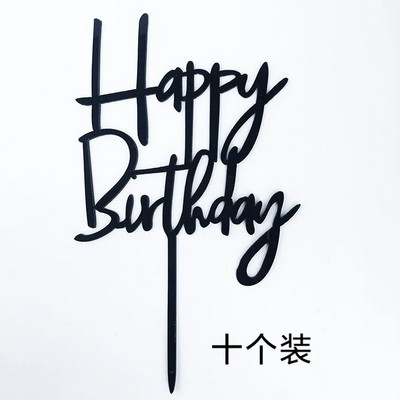 10 tk. Happy Birthday Cake Pealkiri Roosa Kuld Akrüül Tordikatted Baby Shower Tordi Sünnipäevapeo Tordi Lipu Kaunistused 10x15cm