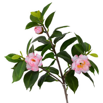 Νέο 3 κεφάλι τεχνητό δέντρο καμέλιας λουλούδι μεταξιού άνοιξη μεταξωτό λουλούδι PVC μπονσάι αψίδα γάμου στηρίγματα διακόσμησης σπιτιού ψεύτικο φυτό
