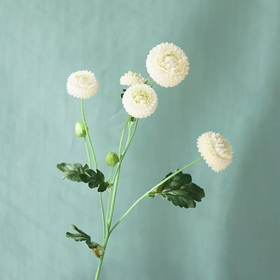 Graži pavasarinė chrizantema Daisy gėlių šakelė su aukštos kokybės dirbtinių gėlių lapais namų dekoracija