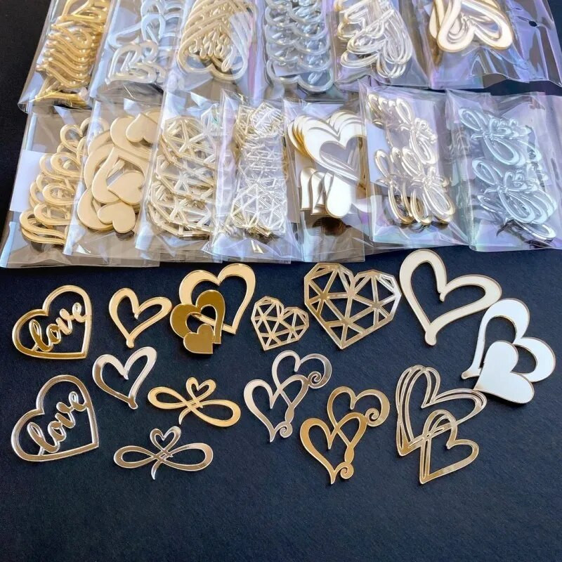 9 dizajnov Ins Style Láska Srdce Akrylová ozdoba na tortu Narodeninová torta Valentín Dekorácia torty Svadobná torta Bočná akrylová vložka