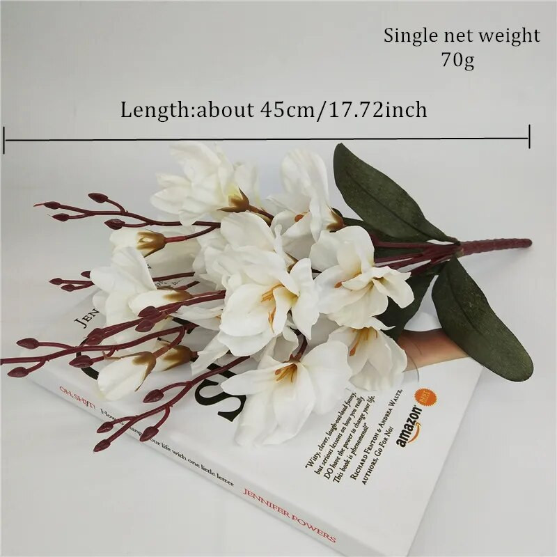 umelý kvet mangólie, 45 cm, svadobná dekorácia na domácu párty, vianočný darček, doplnky k hotelovému stolu, mečíky