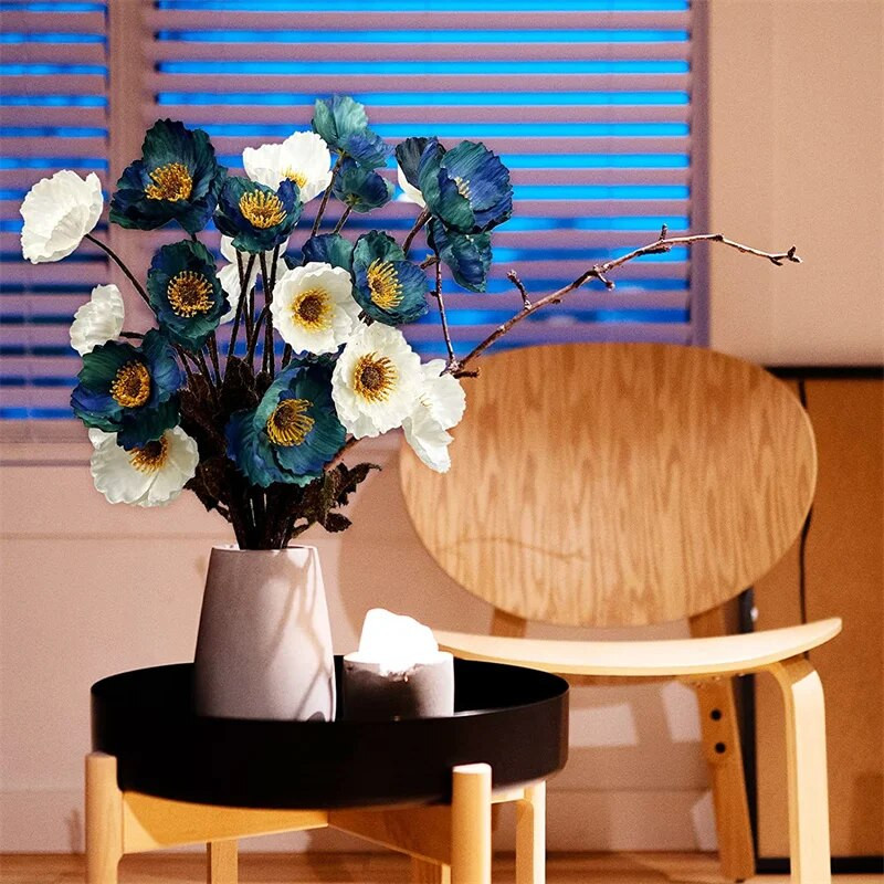 23"-os műmákos selyemvirágok otthoni dekorációhoz Esküvői virágok Műmákos virágkötészeti asztal központi szoba dekorációhoz