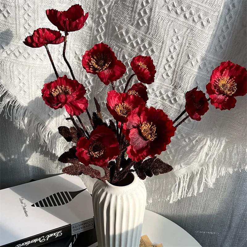 23"-os műmákos selyemvirágok otthoni dekorációhoz Esküvői virágok Műmákos virágkötészeti asztal központi szoba dekorációhoz