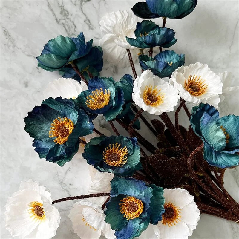 23"-os műmákos selyemvirágok otthoni dekorációhoz Esküvői virágok Műmákos virágkötészeti asztal központi szoba dekorációhoz