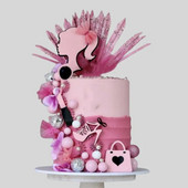 Pink Girl Happy Birthday Cake Topper Ακρυλικά Lady Girl Cake Toppers για Επιδόρπιο Γάμου Γενέθλια Διακοσμήσεις τούρτας Προμήθειες πάρτι