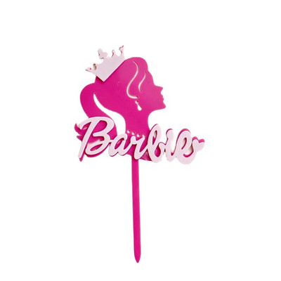 Pink Girl Happy Birthday Cake Topper Ακρυλικά Lady Girl Cake Toppers για Επιδόρπιο Γάμου Γενέθλια Διακοσμήσεις τούρτας Προμήθειες πάρτι