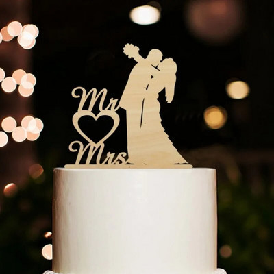2024 INS Ακρυλική Καρδιά Mr & Mrs Groom Bride Cake Toppers For Women Lovers Γάμοι Αρραβωνιαστικοί Διακόσμηση τούρτας για το πάρτι του Αγίου Βαλεντίνου