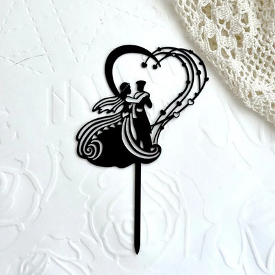 2024 INS Ακρυλική Καρδιά Mr & Mrs Groom Bride Cake Toppers For Women Lovers Γάμοι Αρραβωνιαστικοί Διακόσμηση τούρτας για το πάρτι του Αγίου Βαλεντίνου