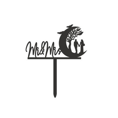 2024 INS Ακρυλική Καρδιά Mr & Mrs Groom Bride Cake Toppers For Women Lovers Γάμοι Αρραβωνιαστικοί Διακόσμηση τούρτας για το πάρτι του Αγίου Βαλεντίνου