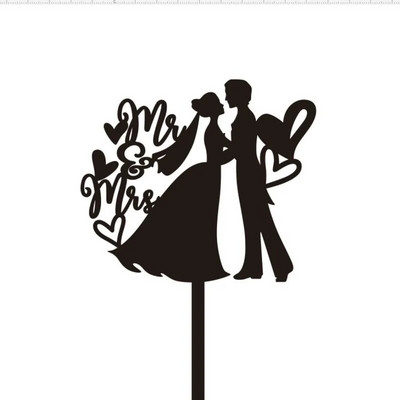 2024 INS Ακρυλική Καρδιά Mr & Mrs Groom Bride Cake Toppers For Women Lovers Γάμοι Αρραβωνιαστικοί Διακόσμηση τούρτας για το πάρτι του Αγίου Βαλεντίνου