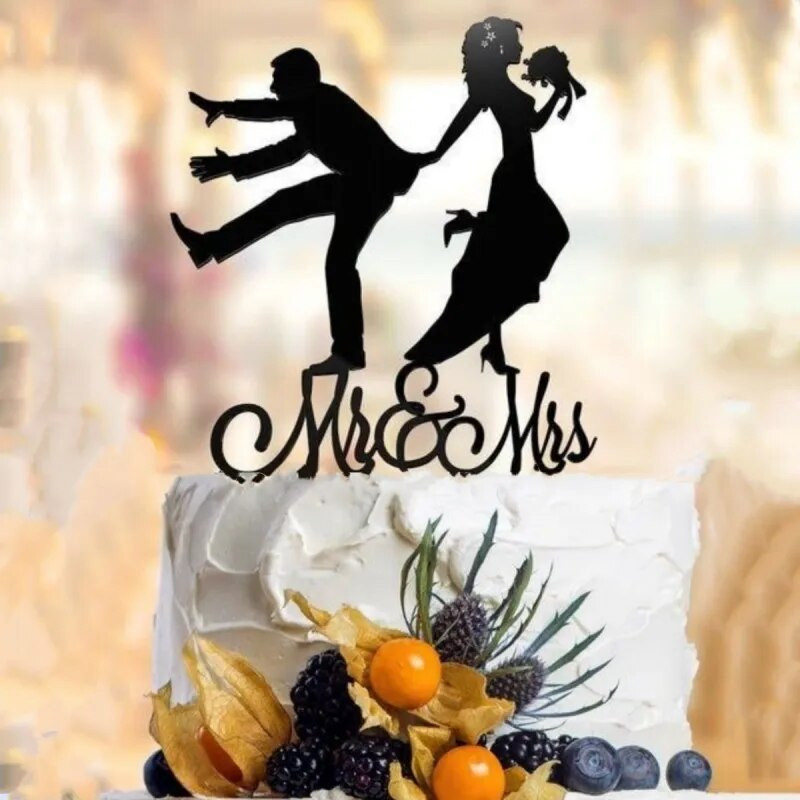 2024 m. INS akrilo širdis pono ir ponios jaunikio nuotakos tortų tvarsčiai, skirti moterų mėgėjams Vestuvių sužadėtinių Valentino dienos vakarėlio torto dekoras