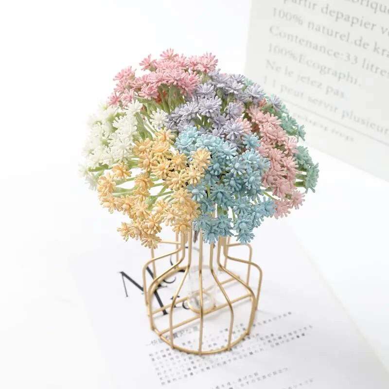 Mini plastični buket umjetnog cvijeća od 10 cm za uređenje kućne sobe Vjenčane dekoracije Mali cvjetni vrt Dodaci za vijence DIY