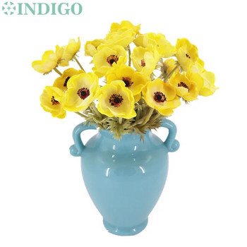 ИНДИГО-Изкуствено цвете за декорация на дома, бяла анемона, маргаритка, сватба, цветя, парти витрина, 42 см