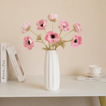ИНДИГО-Изкуствено цвете за декорация на дома, бяла анемона, маргаритка, сватба, цветя, парти витрина, 42 см