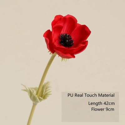 INDIGO - umelý kvet na dekoráciu do domácnosti, biela sasanka, sedmokráska, svadba, kvetinová výzdoba, párty dekorácia, 42 cm