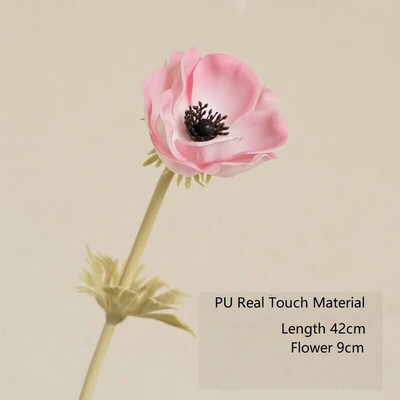 INDIGO - umelý kvet na dekoráciu do domácnosti, biela sasanka, sedmokráska, svadba, kvetinová výzdoba, párty dekorácia, 42 cm