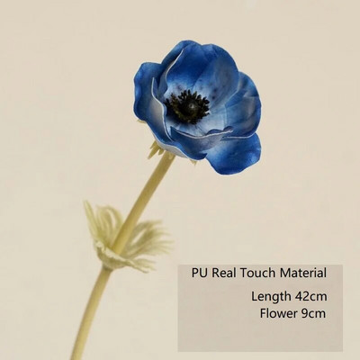 INDIGO - umelý kvet na dekoráciu do domácnosti, biela sasanka, sedmokráska, svadba, kvetinová výzdoba, párty dekorácia, 42 cm