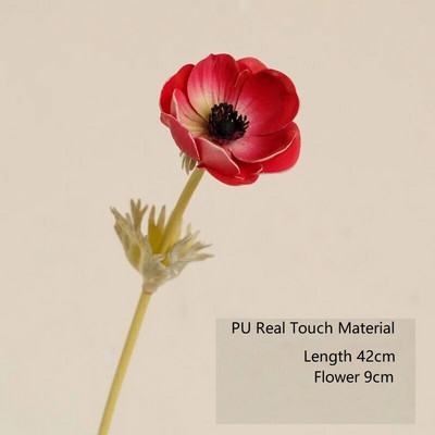 INDIGO - umelý kvet na dekoráciu do domácnosti, biela sasanka, sedmokráska, svadba, kvetinová výzdoba, párty dekorácia, 42 cm