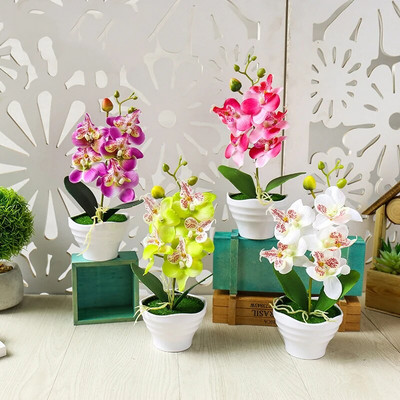 Silk Butterfly Orchid Τεχνητά Λουλούδια Bonsai Orchid Phalaenopsis Γλάστρα Σπίτι Στολισμός γάμου Συνθέσεις Ψεύτικα φυτά